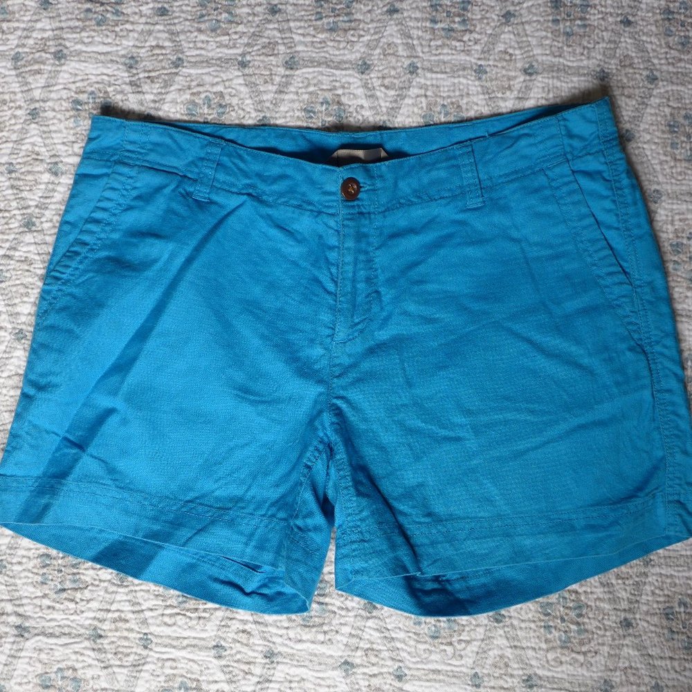 North Face linen blend shorts 12 turquoise